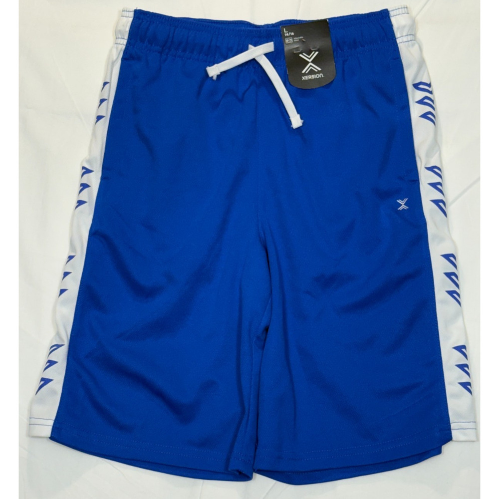Xersion Boys Shorts, Size Large (14-16) Blue + White NWT